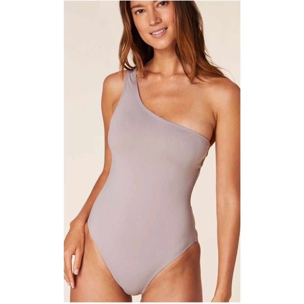 Andie Swim The Nantucket One Piece Swimsuit One Shoulder Mocha Size XXXL NEW